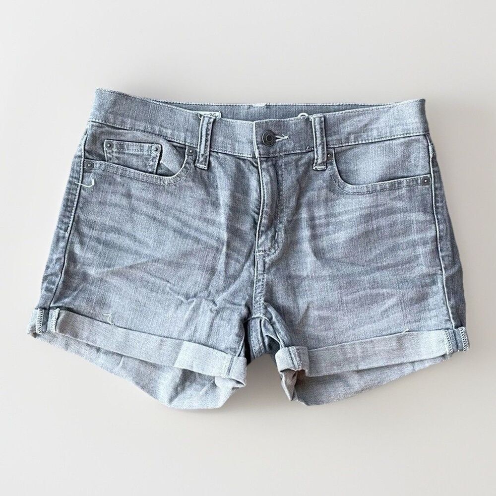 Gap 1969 Gray Denim Slim Shorts Size 25 Rolled Jean